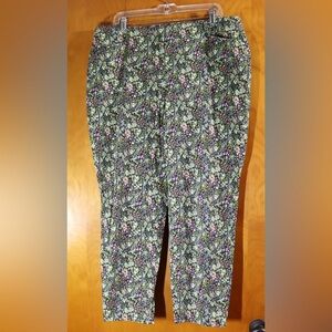 J.Jill soft floral chino pants, size 16